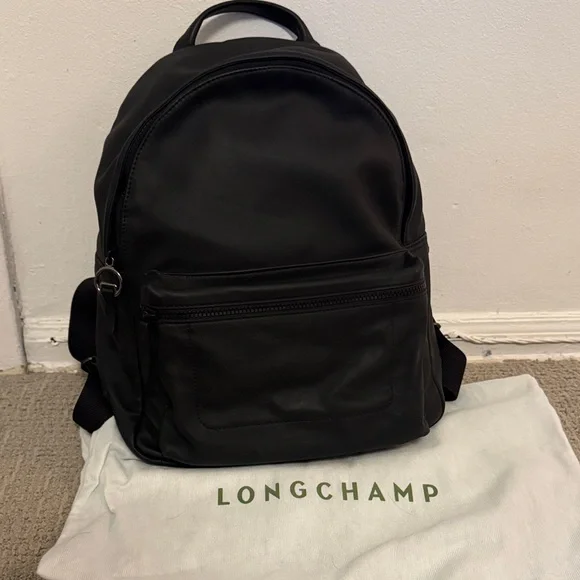 Longchamp Black Men's Compact Everyday Backpack
